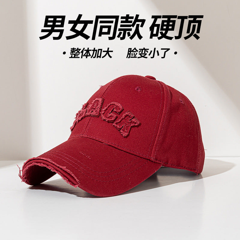 Wholesale Hard top holed distressed cap